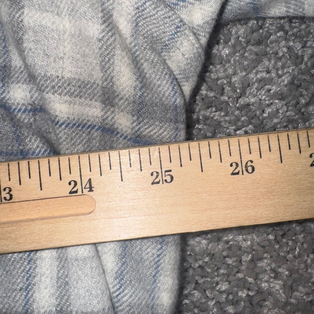 Faherty Movement Button Up Flannel Men Stretch Plaid Grey White XXL NEW - Picture 4 of 7